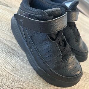 Black baby  jordan’s Low-Top Sneakers with Velcro Strap